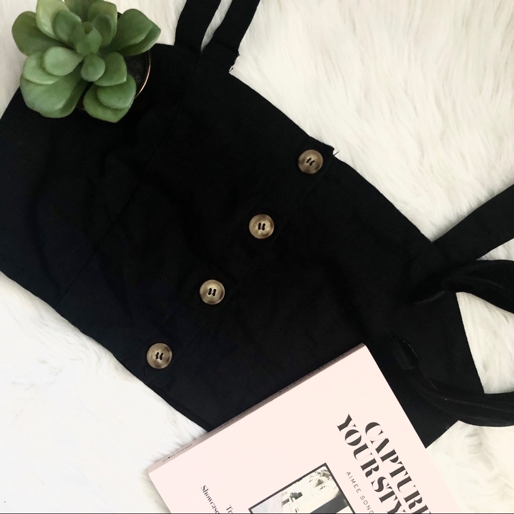 Button Front Crop Top